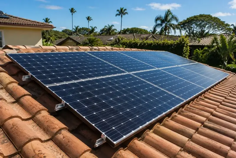 Installation de panneaux solaires au Puech